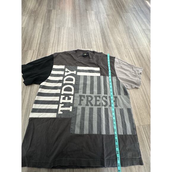 Teddy Fresh Grey Monochrome Box Paneled Tee T-Shirt size 2XL - Picture 5 of 5